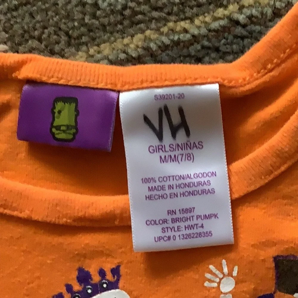 Halloween top long sleeves orange with cute for the holiday